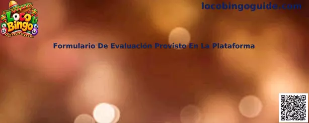 Formulario De Evaluación Provisto En La Plataforma Loco Bingo